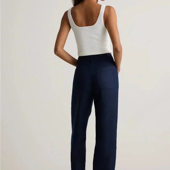 Quince Blue Straight Leg Pants - Picture 2 of 8